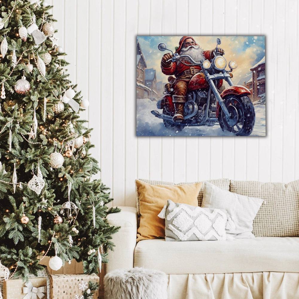 Santa Claus on motorbike
