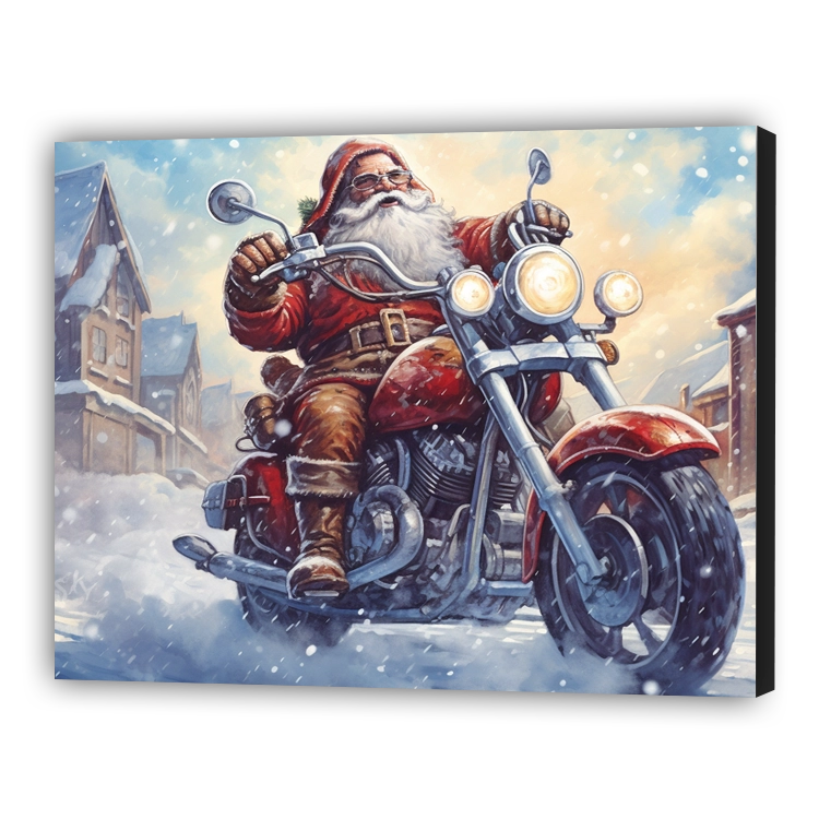 Santa Claus on motorbike