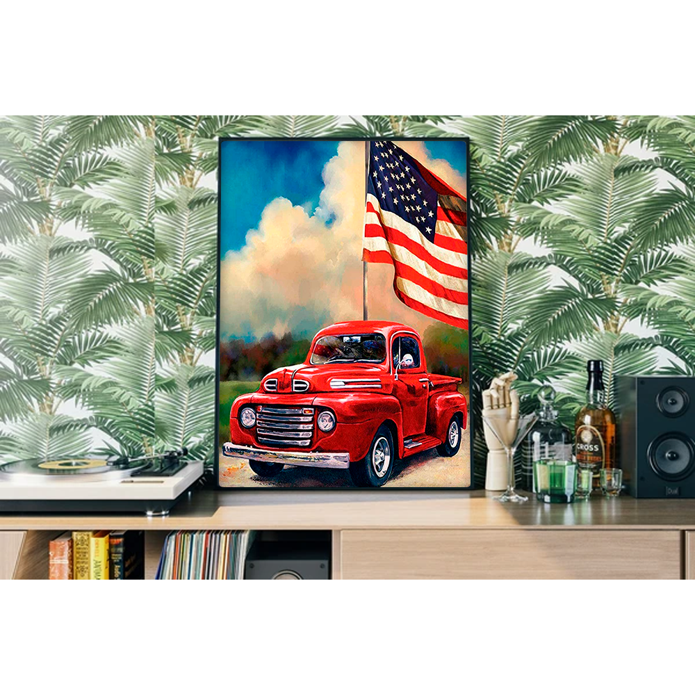 Camion con bandiera USA