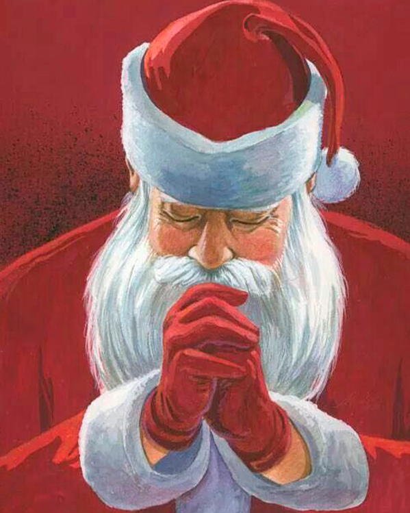 Praying Santa Claus