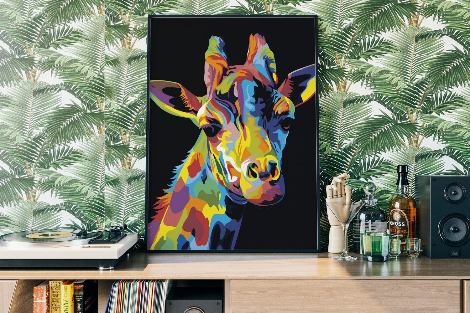 Colorful giraffe