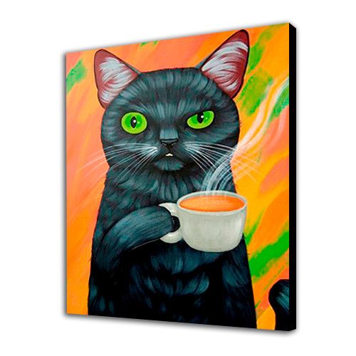 Cat drink coffee