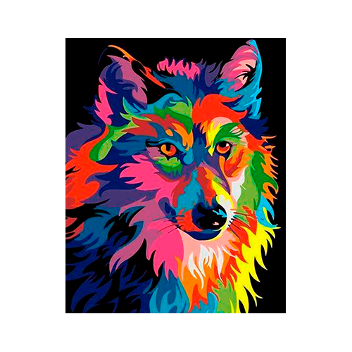 Colorful wolf