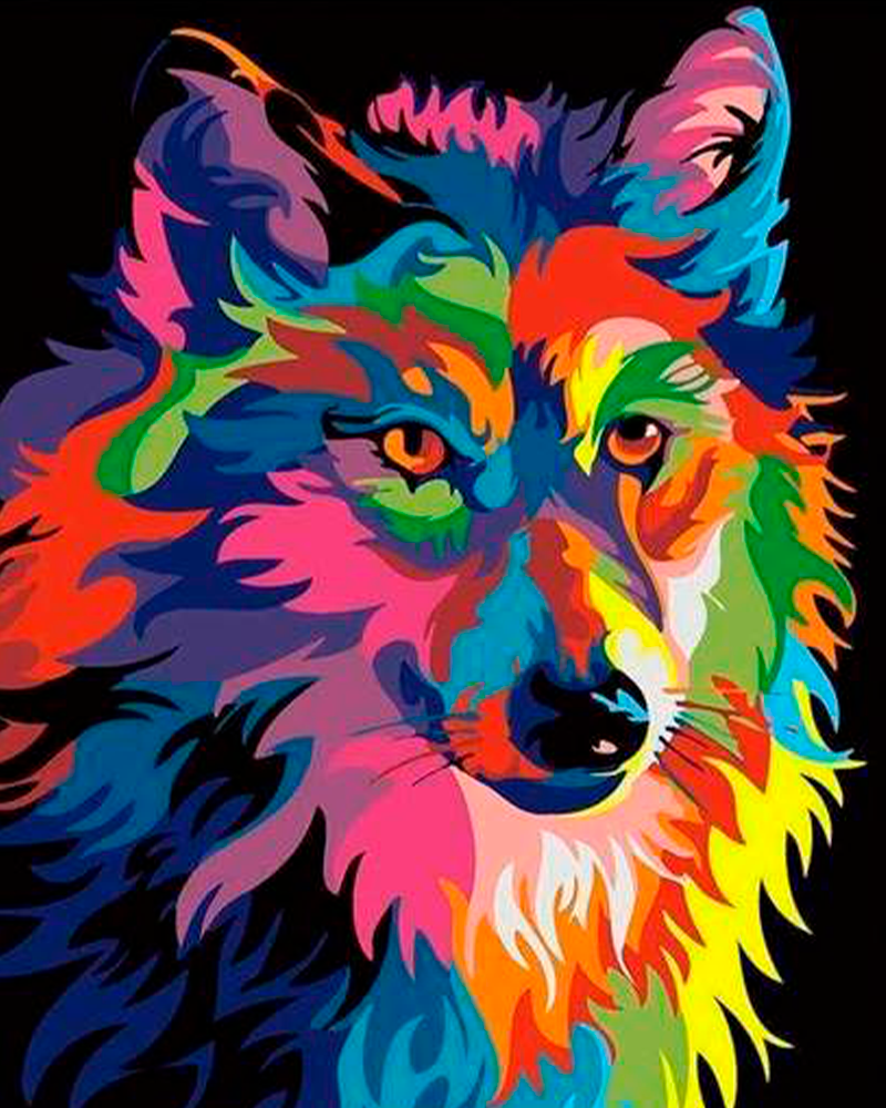 Colorful wolf