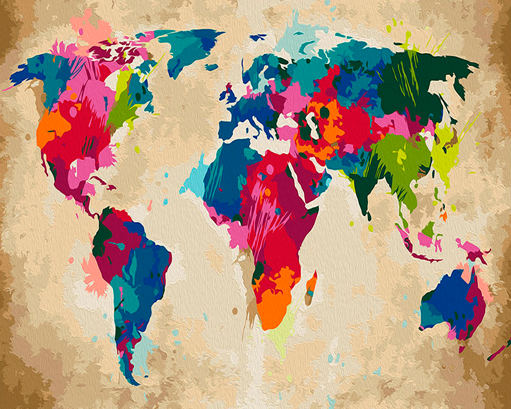 Mappa del mondo colorato