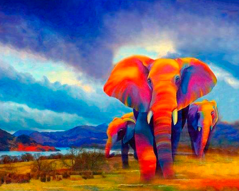 Elefanti nella Savana
